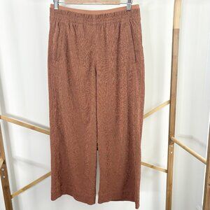 Athleta Echo Wide Crop Pant (Size 10) Clay Active Casual Travel Comfort